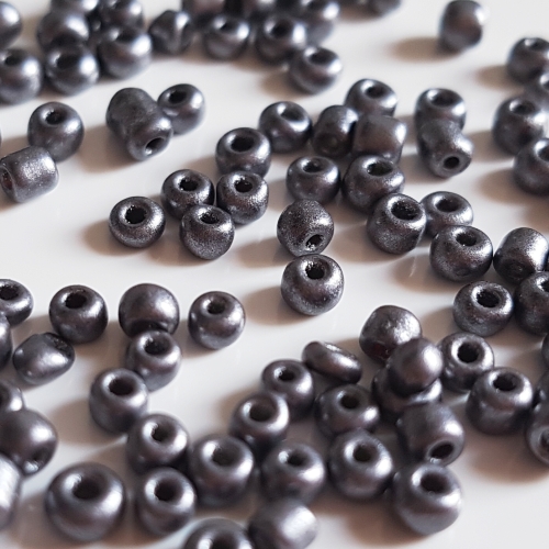 Rokajl metalický, 3mm, šedá, 50g