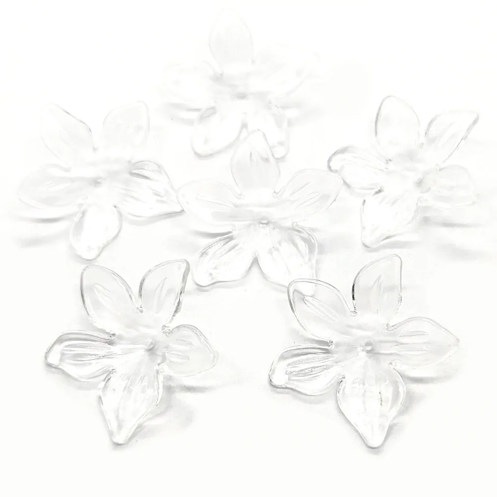 Plastová květina, 29mm, transparent, 10ks