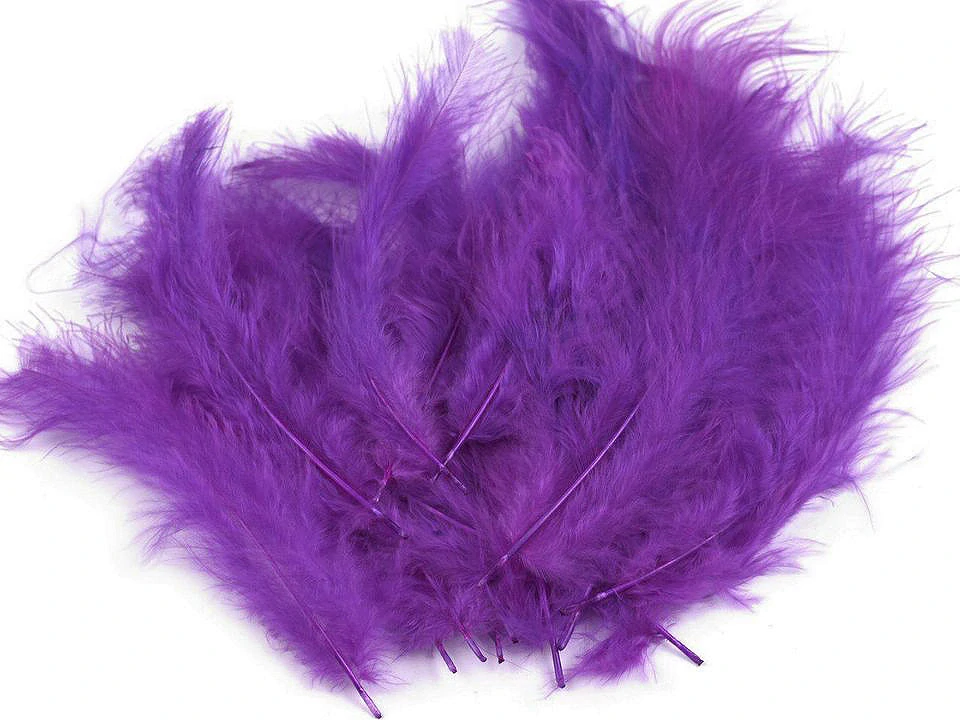 Pštrosí peří, 9-16cm, fialová purpura, 20ks