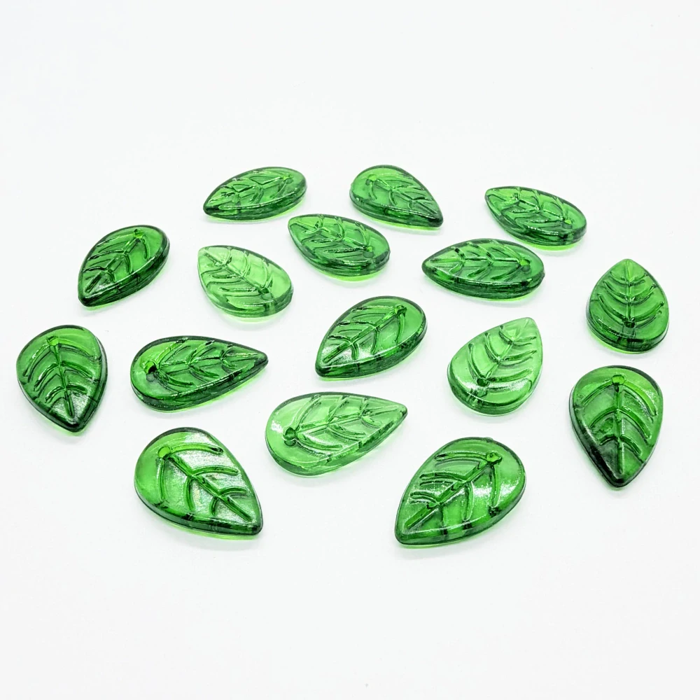 Lístky, 18x11mm, zel.tm., 9ks