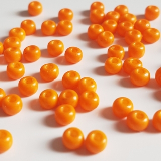 Rokajl skleněný, 4mm, oranžová, 20g