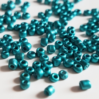Rokajl metalický, 2mm, tyrkysová, 50g