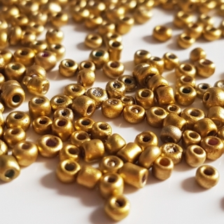Rokajl metalický, 2mm, zlatá tmavá, 50g