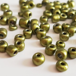 Rokajl perleťový, 4mm, zelená olivová, 50g