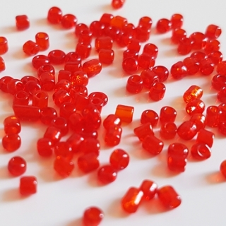 Rokajl transparentní, 2mm, červená, 50g