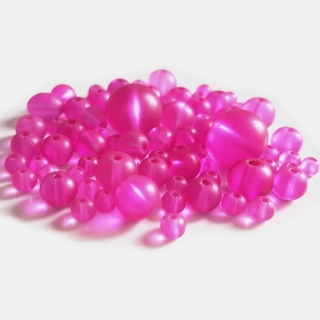 Skleněné korálky MATT, 4-12mm, růžová, 50g