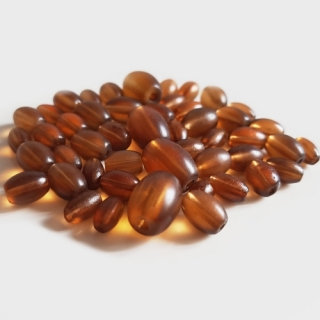 Skleněné oválky MATT, 4-12mm, hnědá, 50g