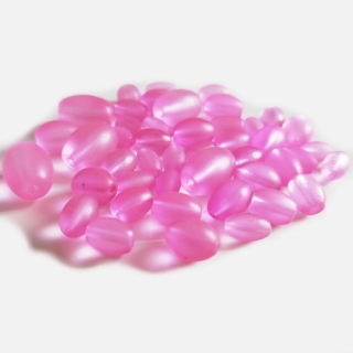 Skleněné oválky MATT, 4-12mm, růžová světlá, 50g