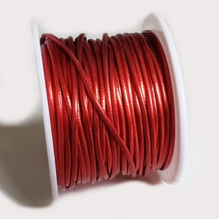 Šňůra z eko kůže, 1,5mm, červená, 1m