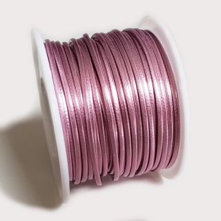 Šňůra z eko kůže, 1,5mm, starorůžová, 1m