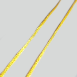 Šňůra saténová, 2mm, žlutá, 5m