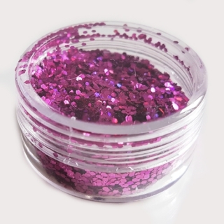Dóza s glitry, 1mm, růžová tmavá, 4,5g