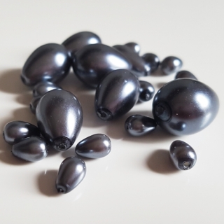 Voskované kapky, MIX, šedá hematit, 50g