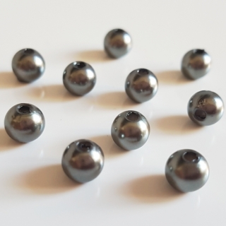 Voskovky, 6mm, šedá hematit, 100ks