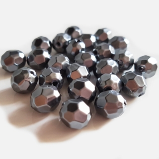 Voskované ohňovky, 8mm, šedá hematit, 10ks