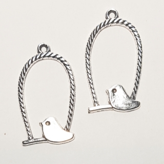 Přívěsek 25x22mm, ptáček, 1ks