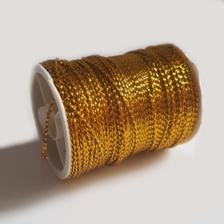 Šňůra s lurexem, zlatá, 1mm, 8-10m