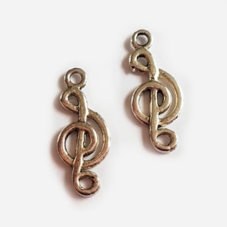 Přívěsek 7x20mm, houslový klíč, 2ks