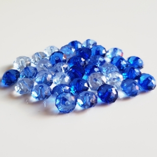 Plastová rondelka slavík, 6x8mm, modrá střední, 20g