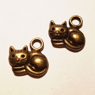 Přívěsek 14x13mm, kočka, 1ks