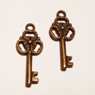 Přívěsek 9x22mm, klíč, 2ks