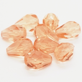 Korálky mačkané CZ, 10x7mm, růžová, 3ks
