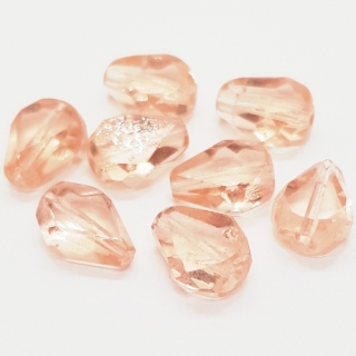 Korálky mačkané CZ, 10x13mm, růžová, 2ks