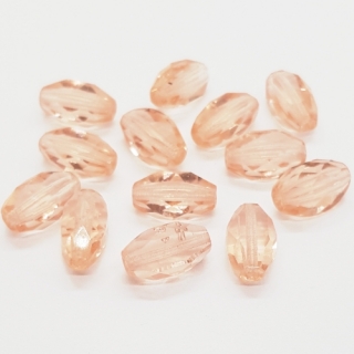 Korálky mačkané CZ, 7x12mm, růžová, 2ks