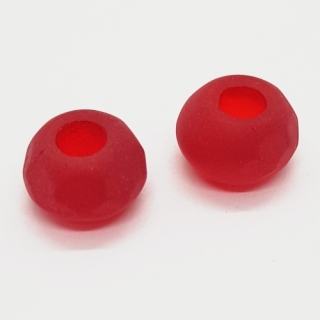 Korálky mačkané CZ, 12mm, červená, 2ks