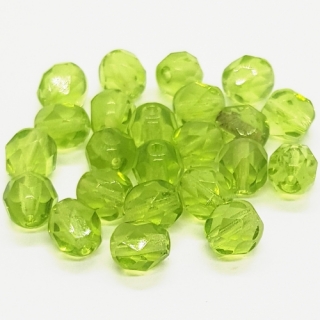 Korálky mačkané CZ, 6mm, zelená, 10ks