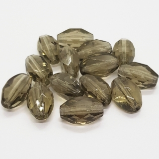 Korálky mačkané CZ, 12x8mm, šedožlutá, 6ks
