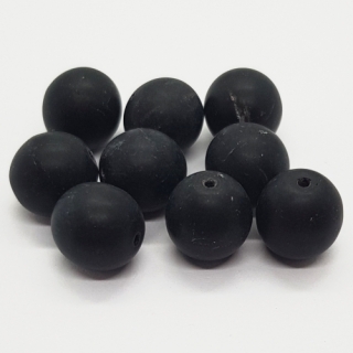 Korálky mačkané CZ, 10mm, černá, 2ks