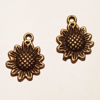 Přívěsek 12x15mm, slunečnice, 2ks