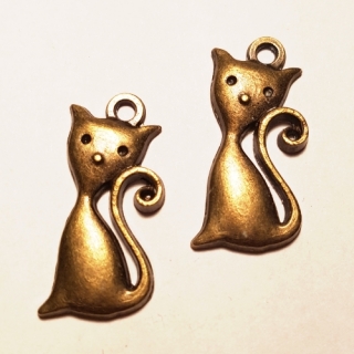 Přívěsek 12x15mm, kočka, 1ks