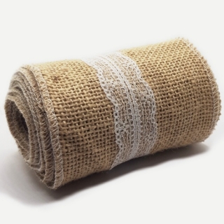 Juta s krajkou, 10cm, 2m