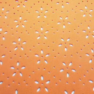 Pěnová guma Moosgummi květy, 20x30cm, oranžová, 1ks