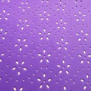 Pěnová guma Moosgummi květy, 20x30cm, fialová, 1ks