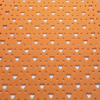 Pěnová guma Moosgummi srdce, 20x30cm, oranžová, 1ks