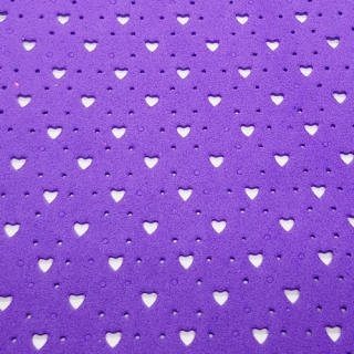 Pěnová guma Moosgummi srdce, 20x30cm, fialová, 1ks