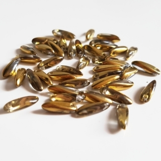 Jazýčky, 10x3mm, zlatá, 40 ks