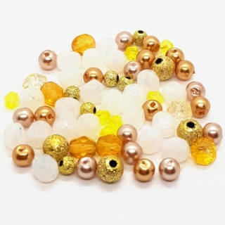 Korálky, 4-6mm, mix, 64ks
