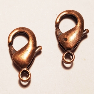 Zapínání karabinka, staroměď, 5x12mm, 5ks