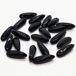 Jazýčky, 10x3mm, černá lesklá, 20ks