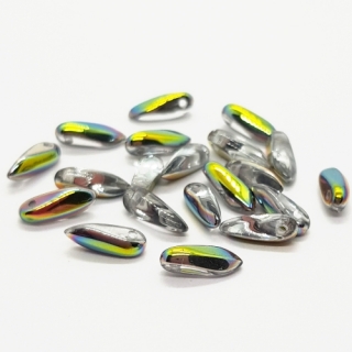 Jazýčky, 8x3mm, zelenokrystalová, 20ks 