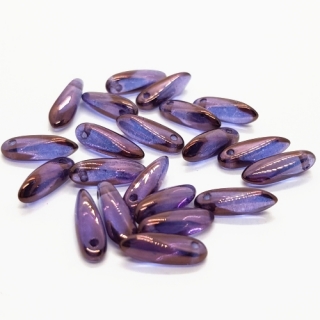 Jazýčky, 10x3mm, fialová krystal, 20ks