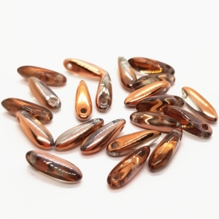 Jazýčky, 10x3mm, bronz krystal, 20ks