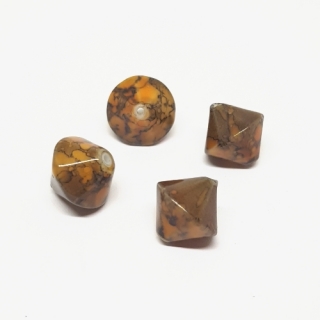Korálky skleněné, 10mm, hnědooranžový, 4ks