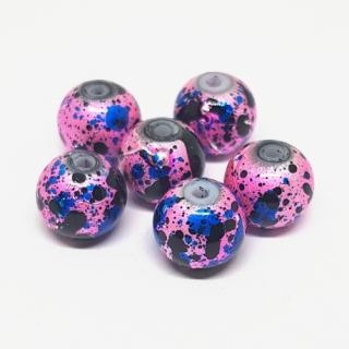 Korálky skleněné, 8mm, růžová, 2ks