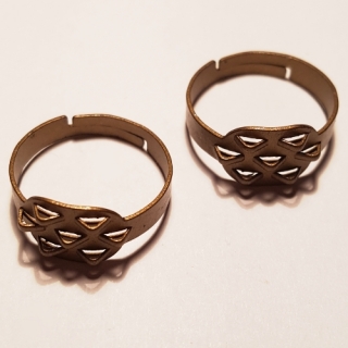 Prsten 15mm, staromosaz, 1ks