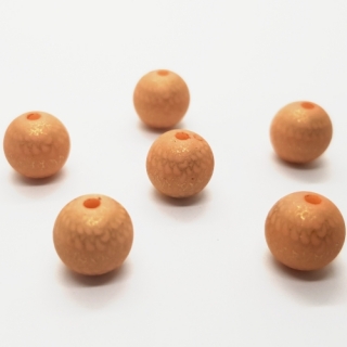 Plastový korálek zlatý, oranžová sv., 10mm (2ks)